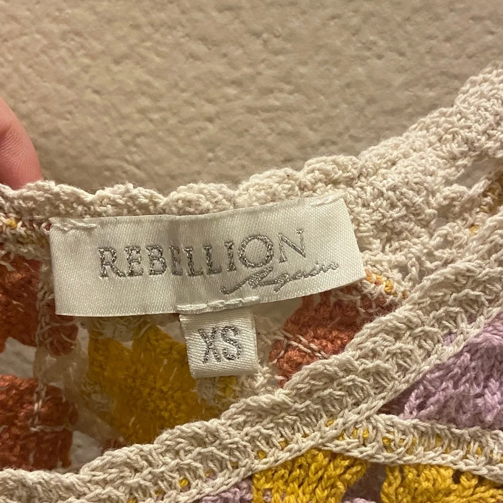 Rebellion Colorful Crochet Top size XS - Picture 3 of 4